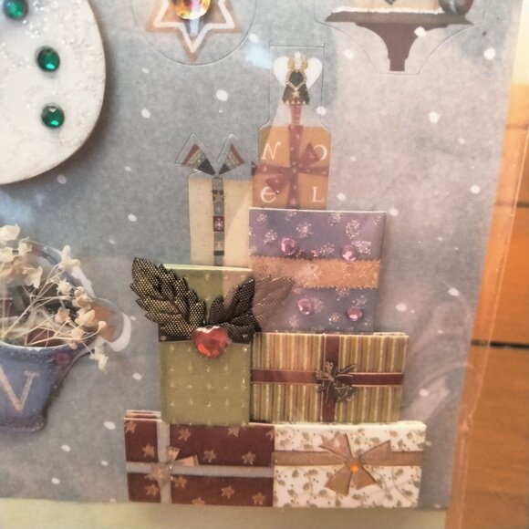 Christmas Themed 3D Stickers Cards Scrapbooking Snowman Handmade Embellished - Picture 10 of 12